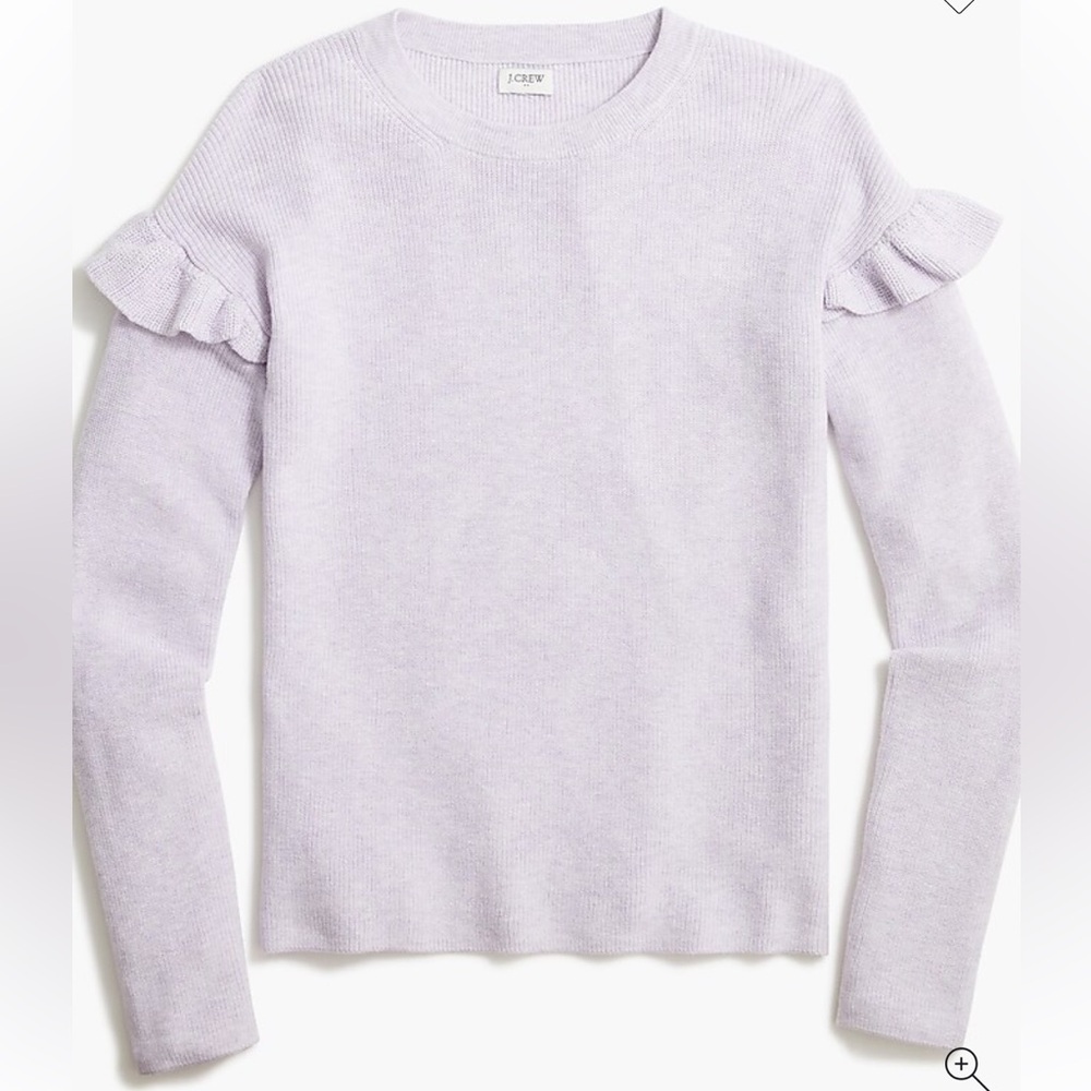 J. Crew Women's Lavender Ruffle Sleeve Sweater
